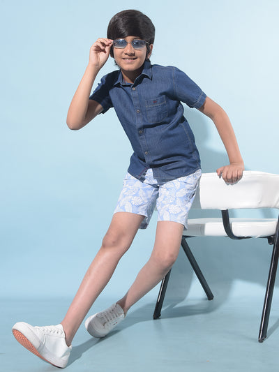 Navy Blue 100% Cotton Shirt-Boys Shirts-Crimsoune Club