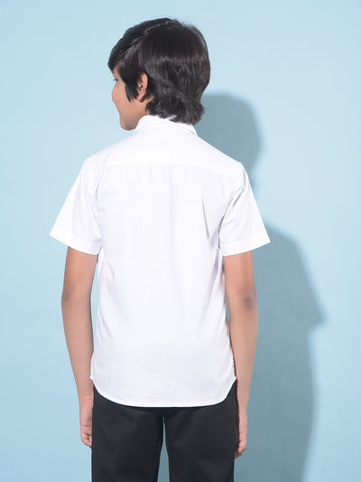 White 100% Cotton Shirt-Boys Shirts-Crimsoune Club