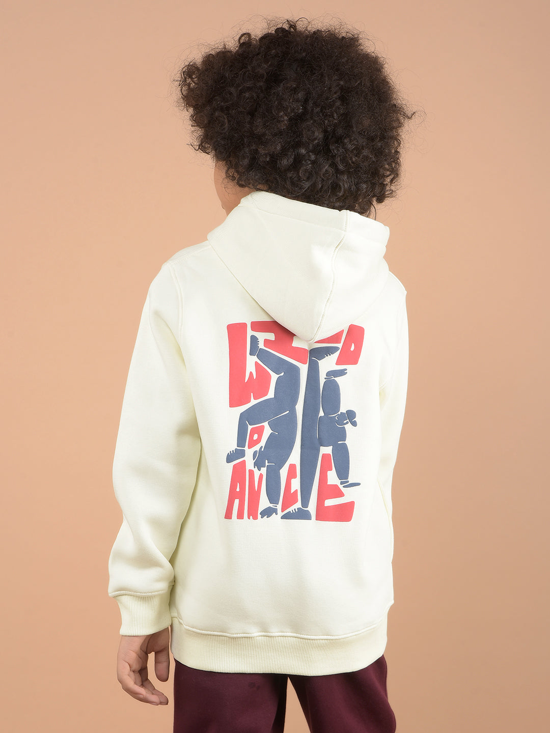 Off White Graphic Print Hooded Neck Sweatshirt-Boys Sweatshirts-Crimsoune Club