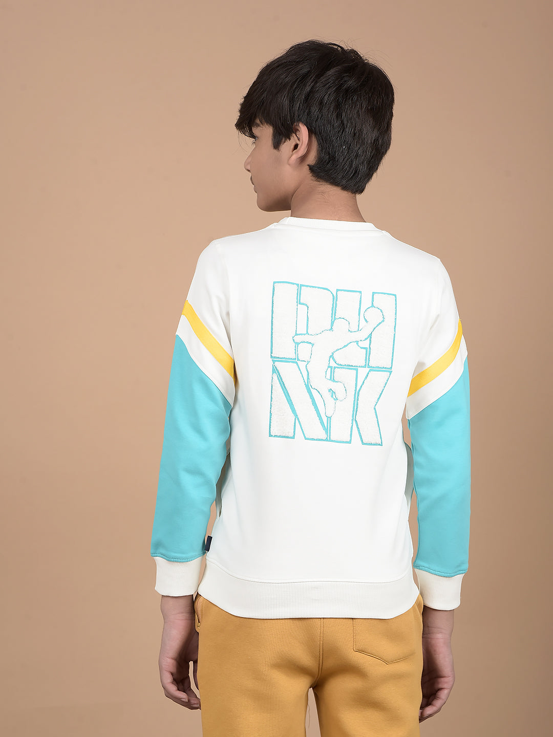 White Graphic Print Sweatshirt-Boys Sweatshirts-Crimsoune Club