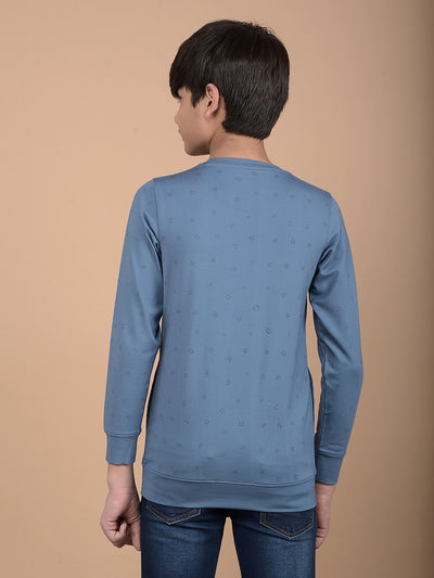 Blue Graphic Print Sweatshirt