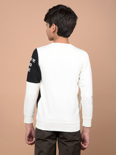 White Graphic Print Sweatshirt