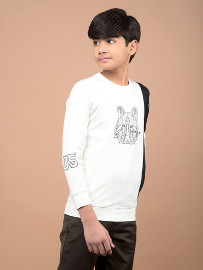 White Graphic Print Sweatshirt