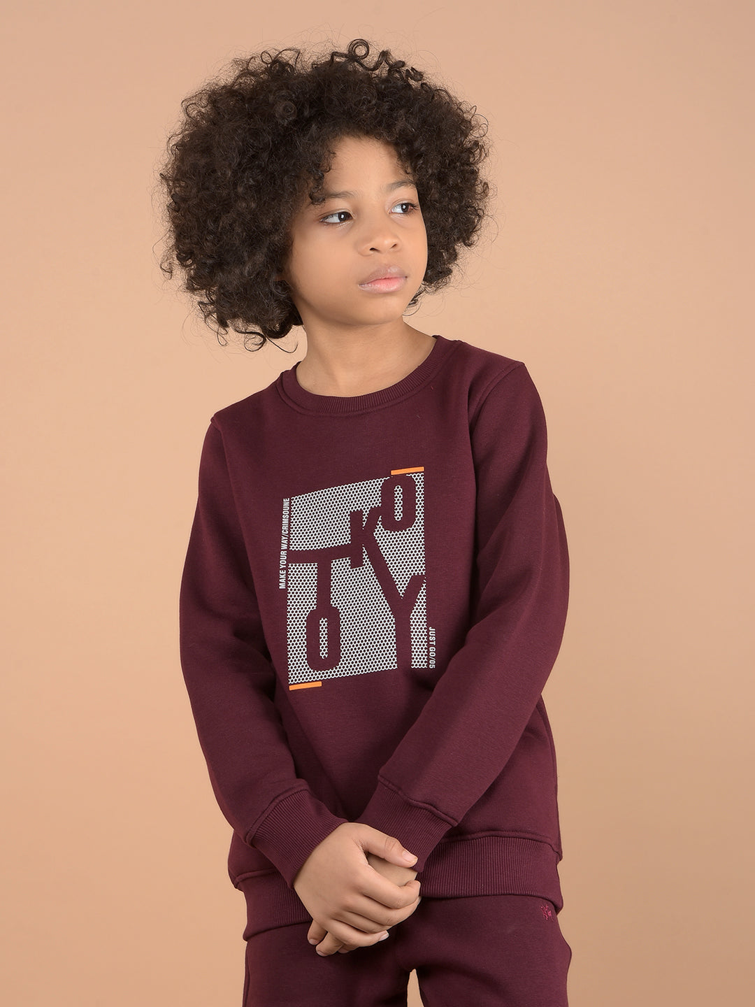 Wine Graphic Print Sweatshirt-Boys Sweatshirts-Crimsoune Club