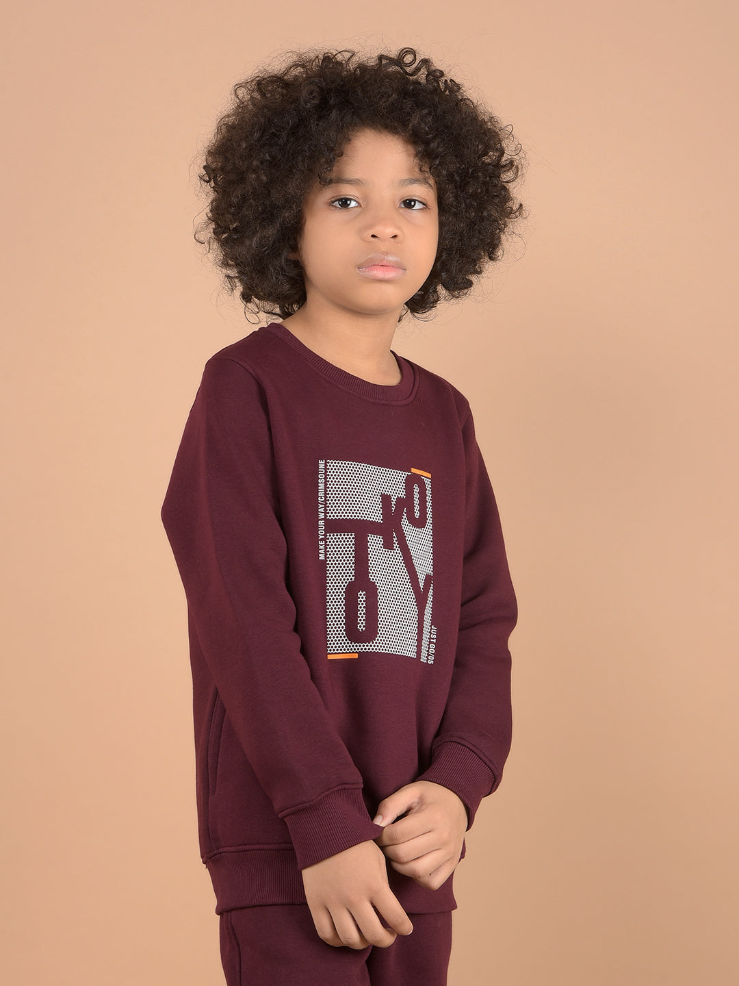 Wine Graphic Print Sweatshirt-Boys Sweatshirts-Crimsoune Club