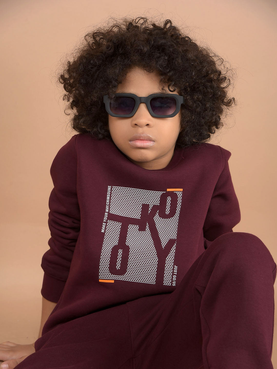 Wine Graphic Print Sweatshirt-Boys Sweatshirts-Crimsoune Club