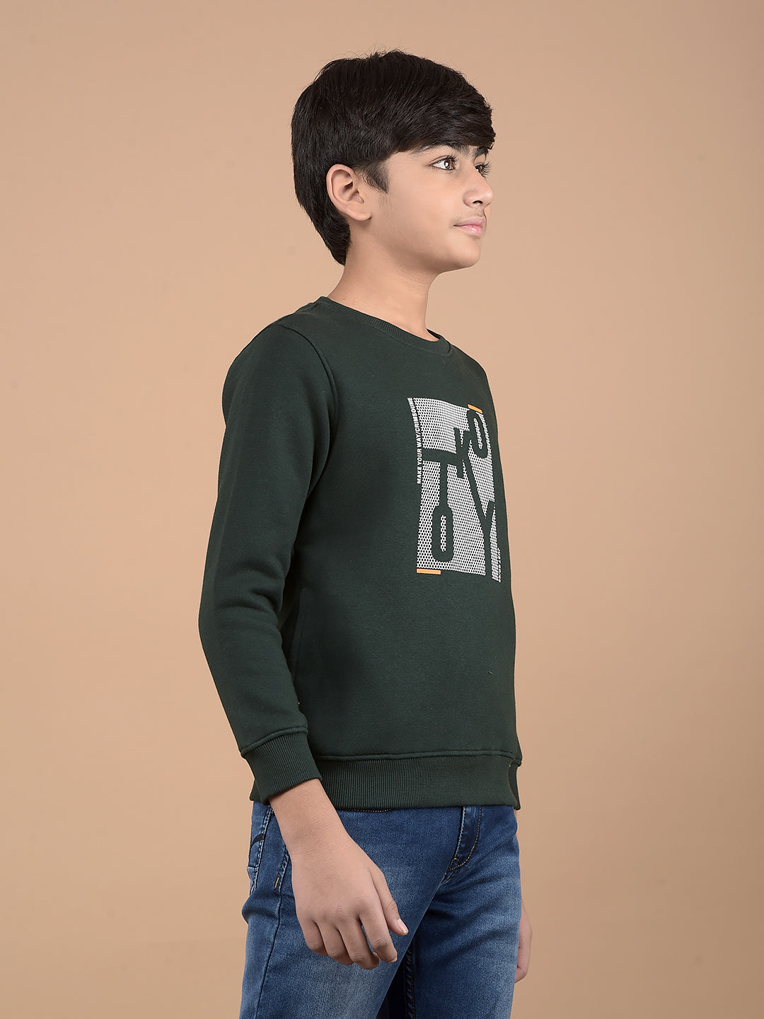 Green Typographic Print Sweatshirt