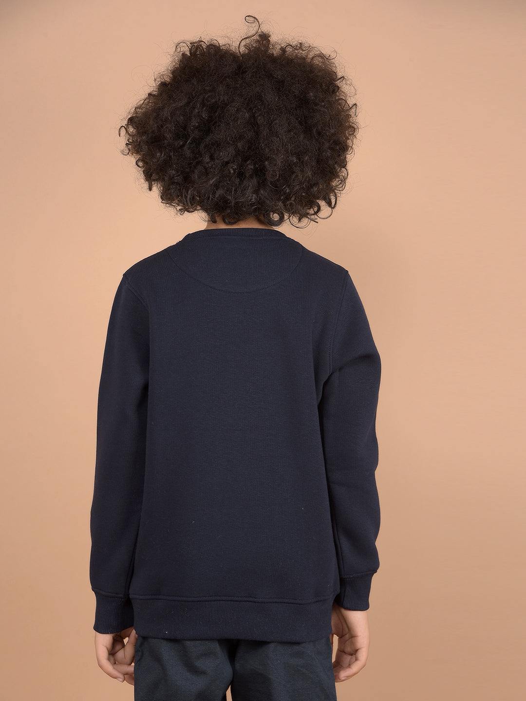 Navy Blue Graphic Print Sweatshirt-Boys Sweatshirts-Crimsoune Club