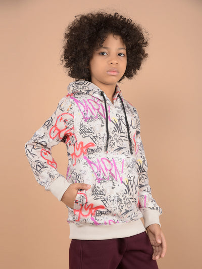 Multi-Color Graphic Print Hooded Neck Sweatshirt-Boys Sweatshirts-Crimsoune Club