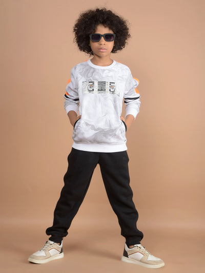 White Printed Sweatshirt-Boys Sweatshirts-Crimsoune Club