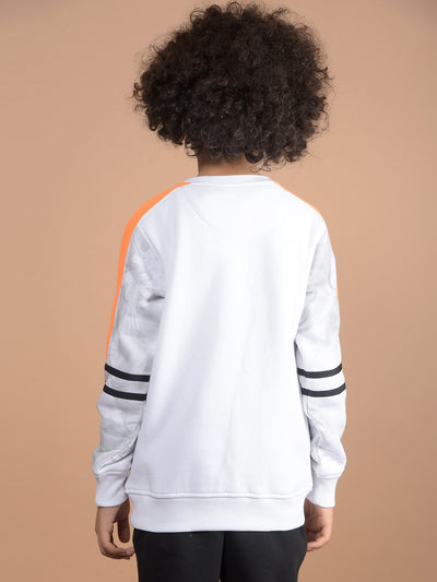 White Printed Sweatshirt-Boys Sweatshirts-Crimsoune Club