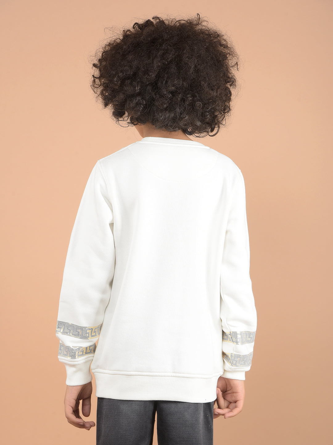 White Graphic Print Sweatshirt-Boys Sweatshirts-Crimsoune Club