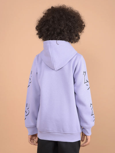 Purple Graphic Print Hooded Neck Sweatshirt-Boys Sweatshirts-Crimsoune Club