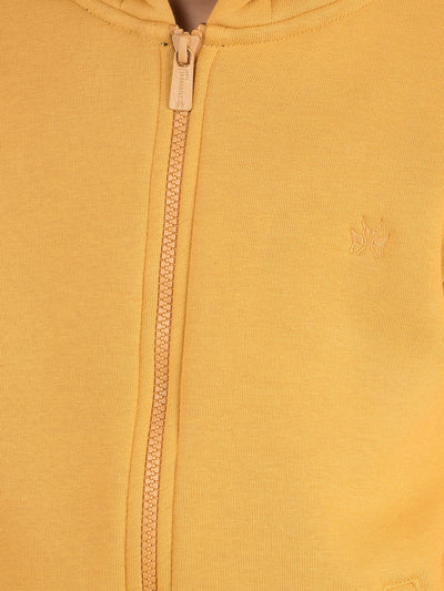 Mustard Hooded Neck Sweatshirt-Boys Sweatshirts-Crimsoune Club