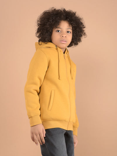 Mustard Hooded Neck Sweatshirt-Boys Sweatshirts-Crimsoune Club