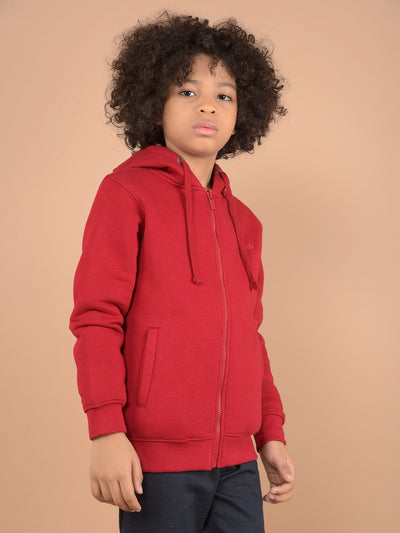 Maroon Hooded Neck Sweatshirt-Boys Sweatshirts-Crimsoune Club