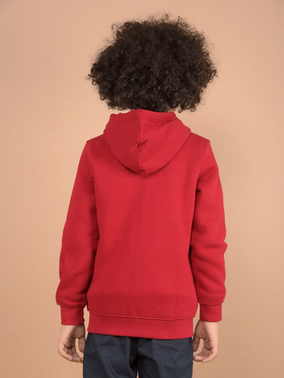 Maroon Hooded Neck Sweatshirt-Boys Sweatshirts-Crimsoune Club