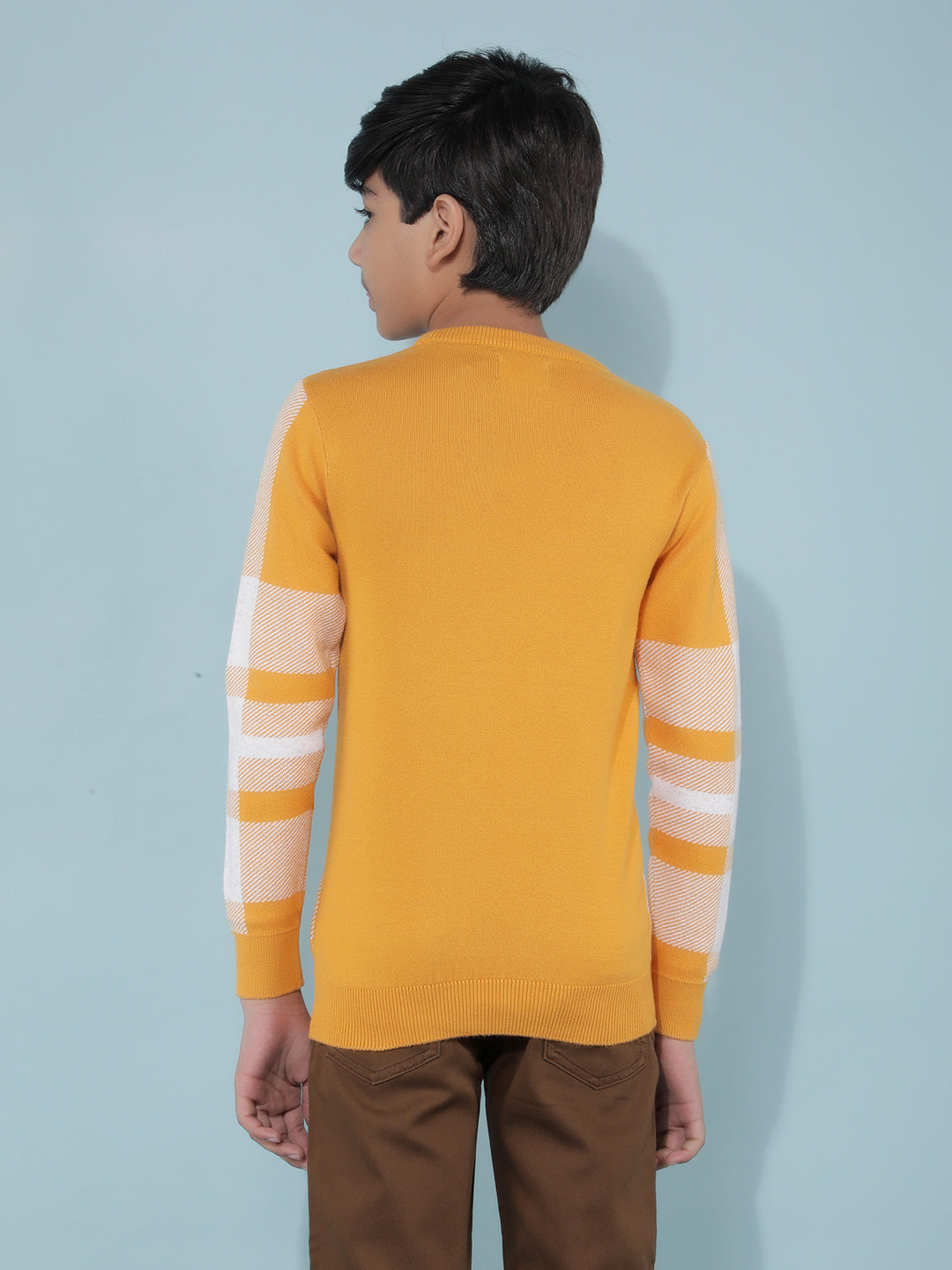 Mustard Checked Sweater-Boys Sweaters-Crimsoune Club