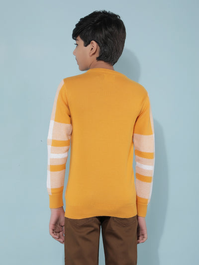 Mustard Checked Sweater-Boys Sweaters-Crimsoune Club