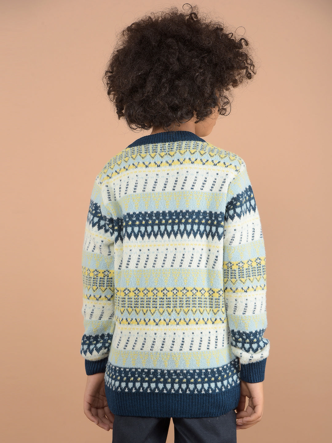 Multi-Color Jacquard Sweater-Boys Sweaters-Crimsoune Club