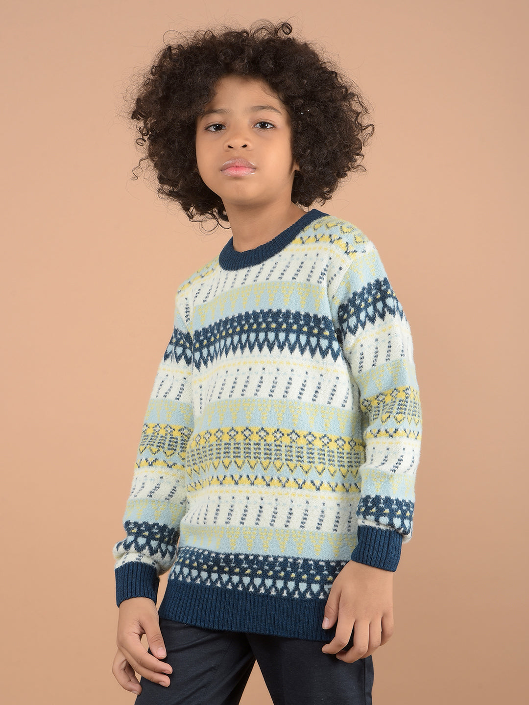 Multi-Color Jacquard Sweater-Boys Sweaters-Crimsoune Club