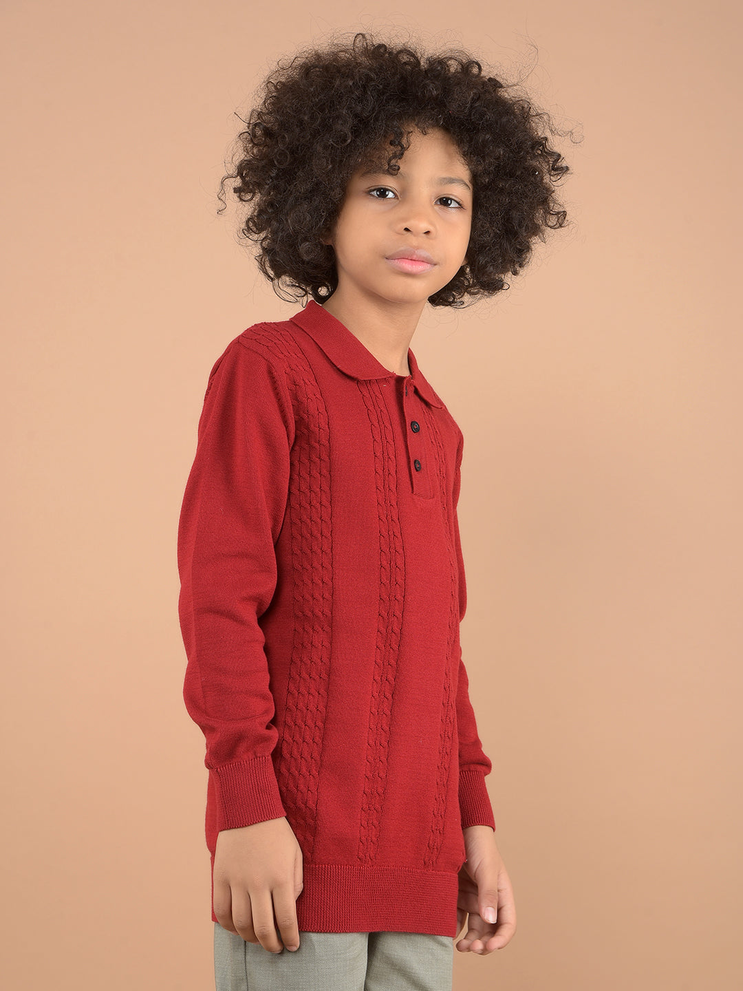 Red 100% Cotton Sweater-Boys Sweaters-Crimsoune Club