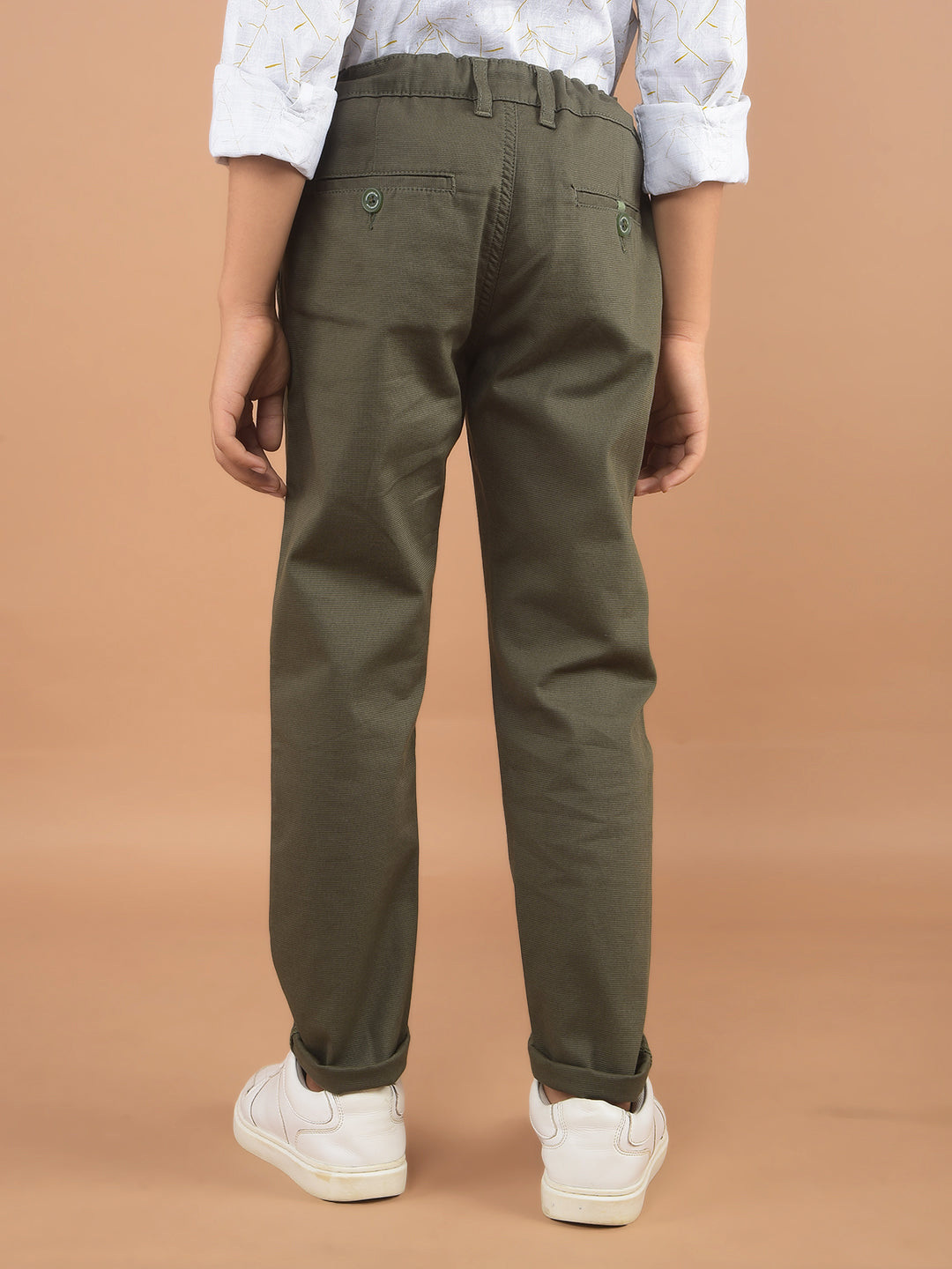 Olive Printed Trousers-Boy Trousers-Crimsoune Club