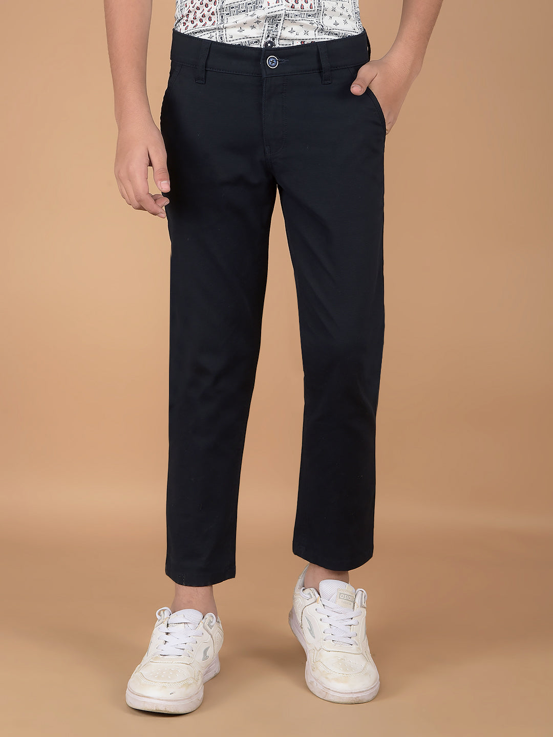 Navy Blue Cotton Trousers