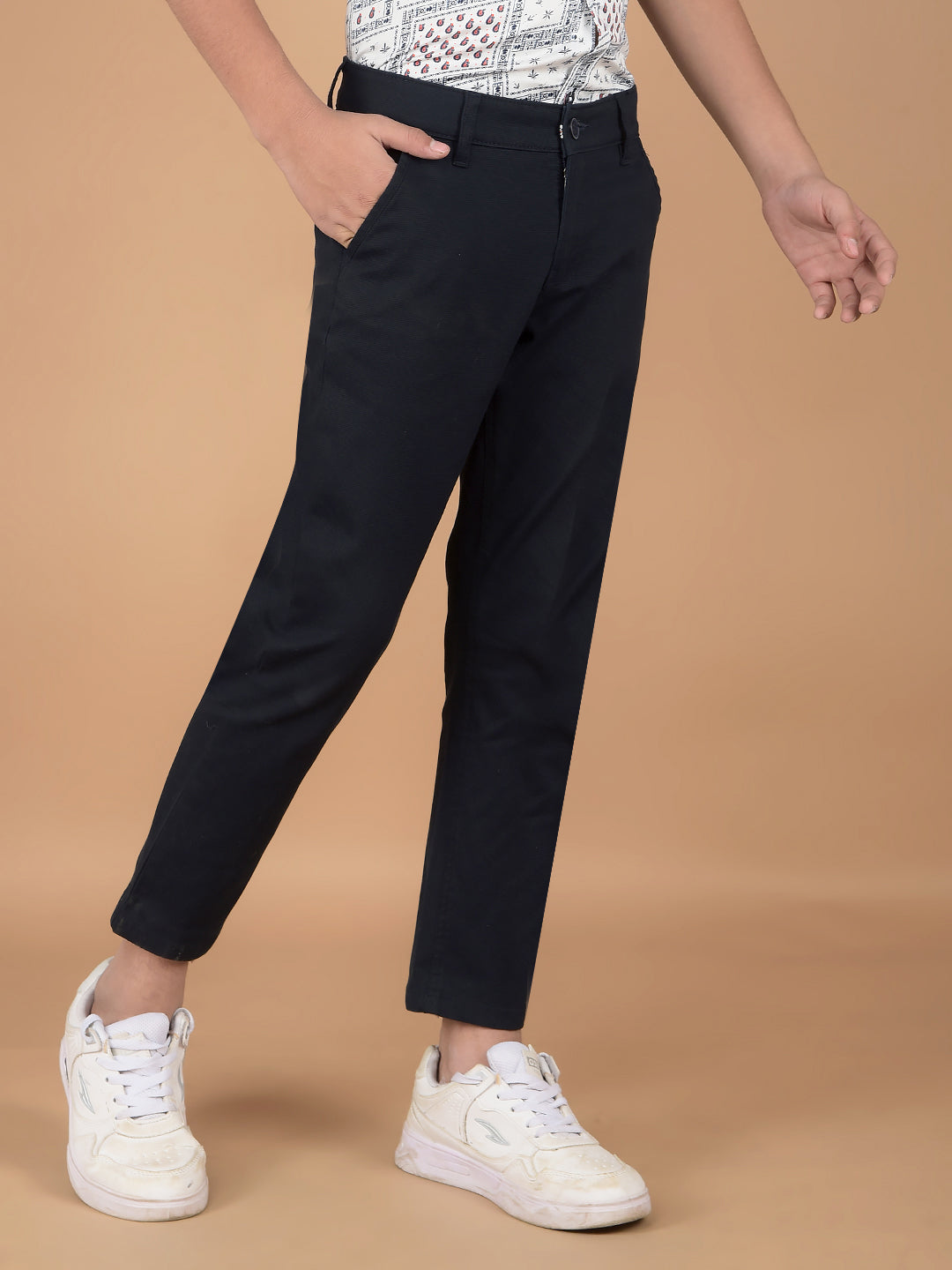 Navy Blue Cotton Trousers