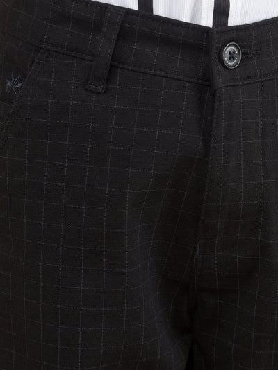 Black Printed Cotton Trousers-Boys Trousers-Crimsoune Club