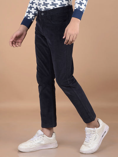 Navy Blue Corduroy Trousers