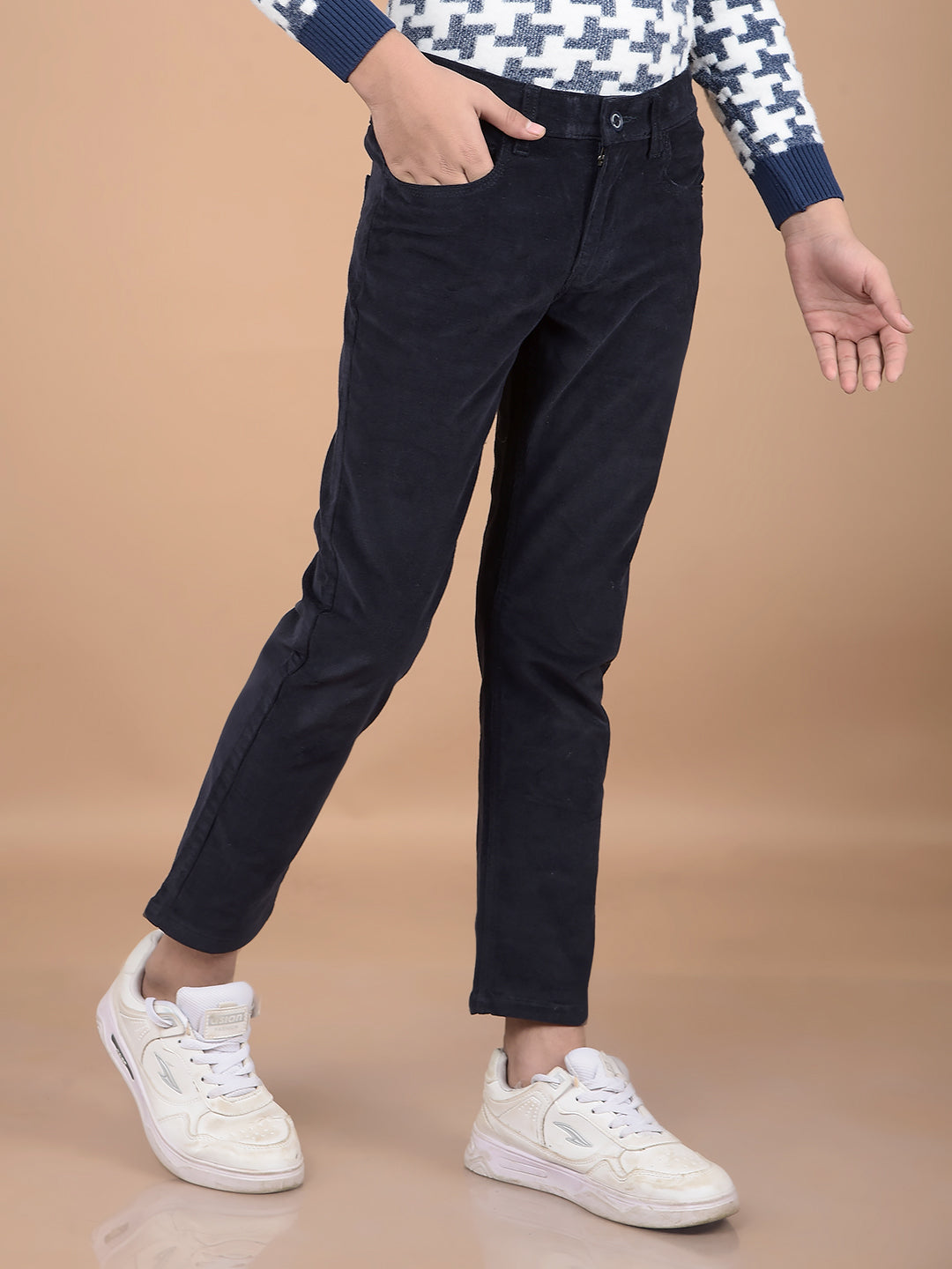 Navy Blue Corduroy Trousers