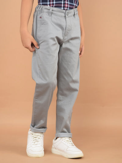 Grey Printed Trousers-Boy Trousers-Crimsoune Club