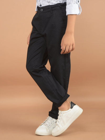 Black Printed Trousers-Boy Trousers-Crimsoune Club