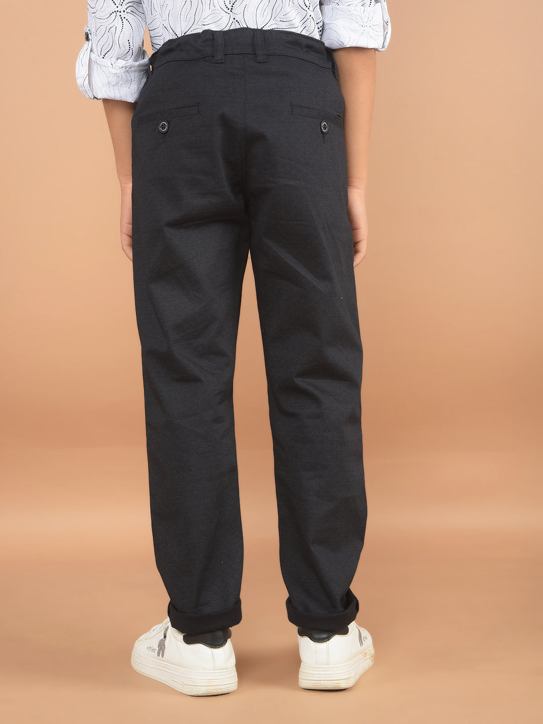 Black Printed Trousers-Boy Trousers-Crimsoune Club