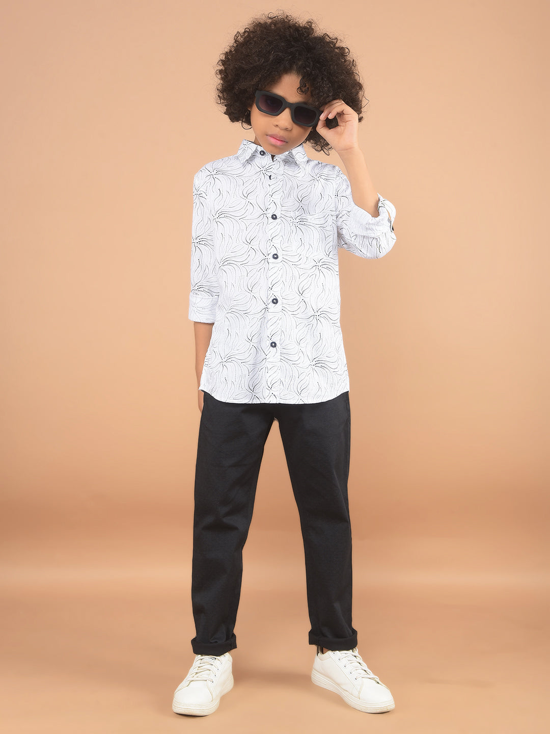 Black Printed Trousers-Boy Trousers-Crimsoune Club