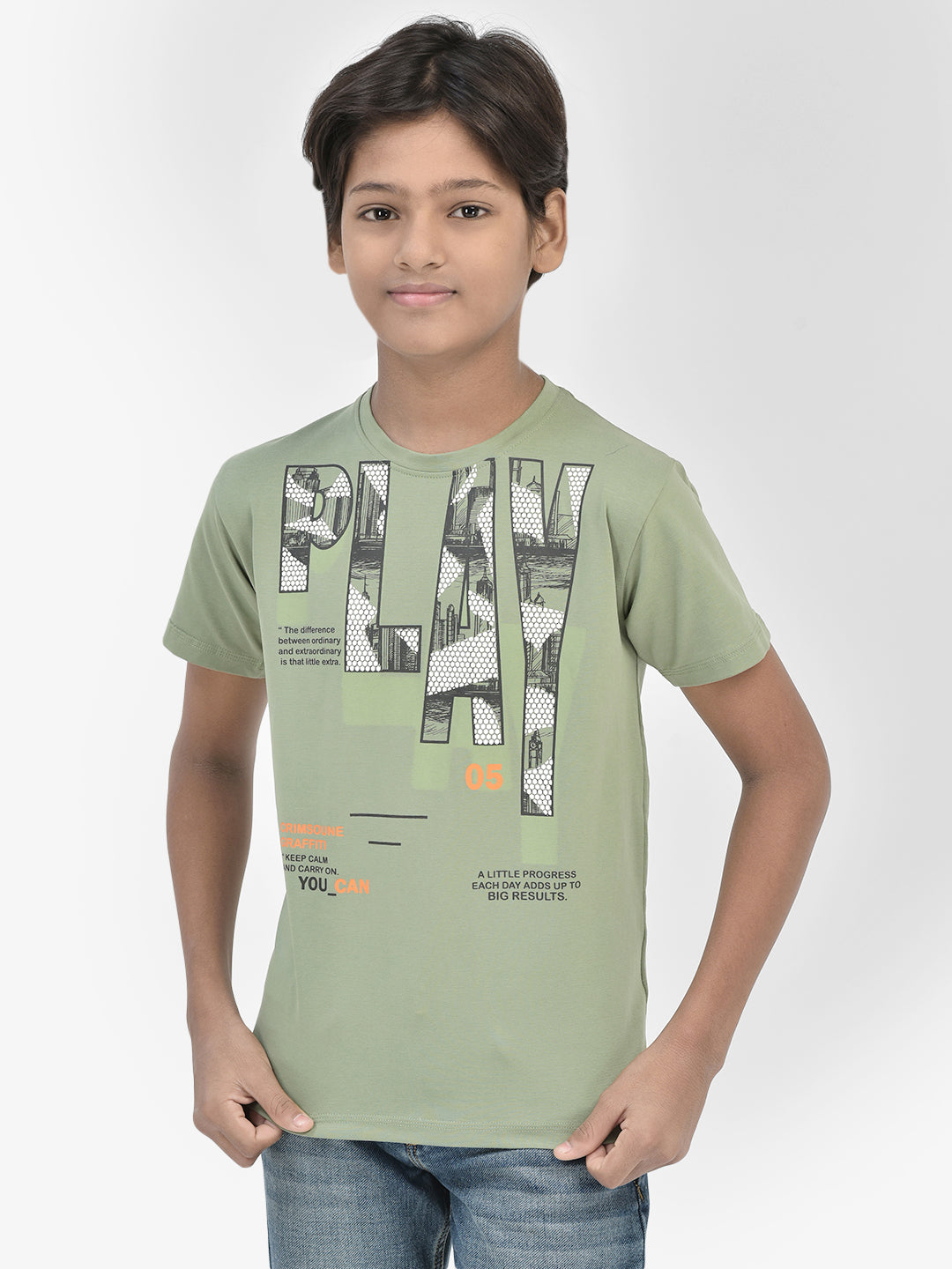 Graphic Green T-shirt-Boys T-Shirts-Crimsoune Club