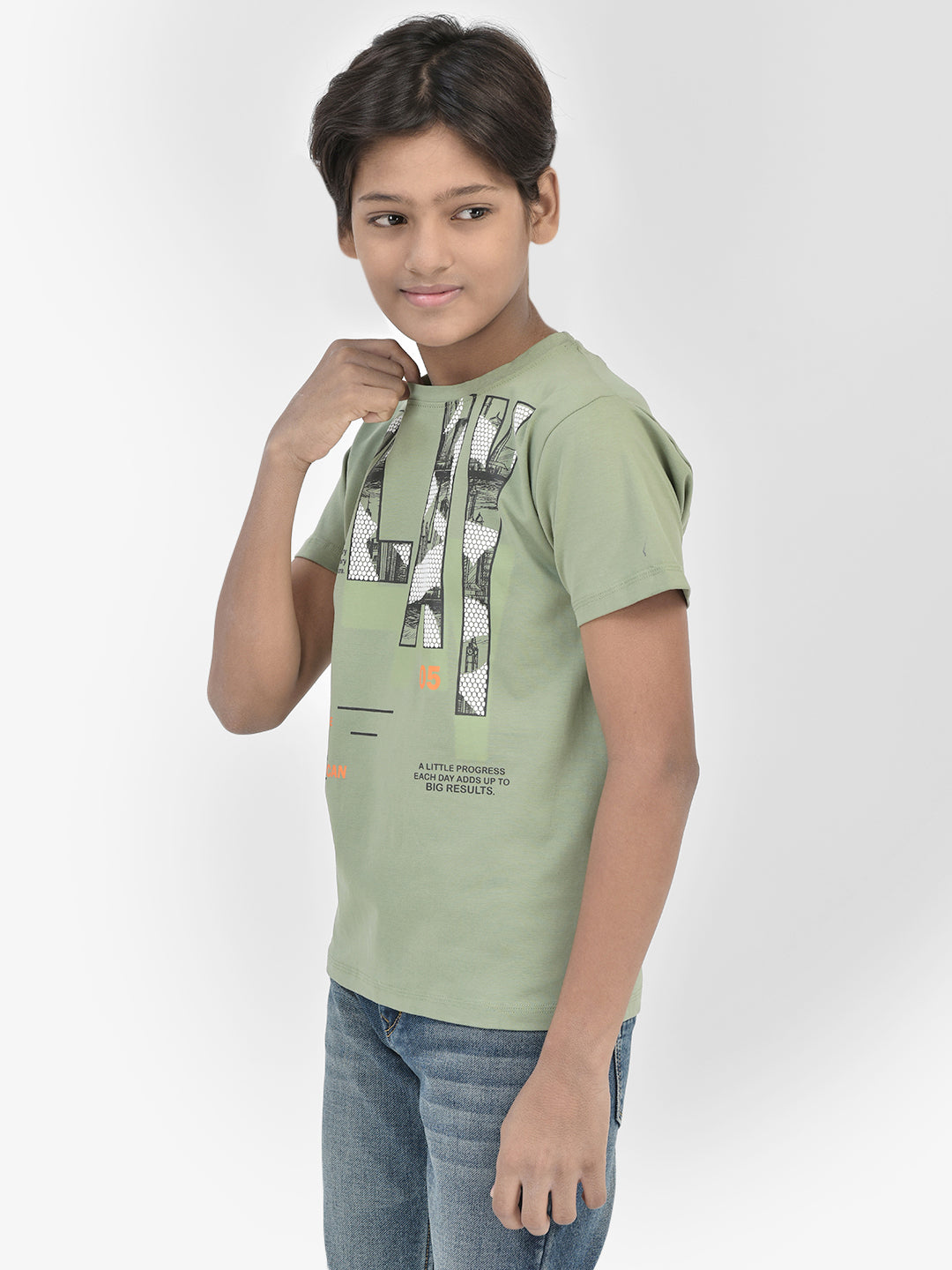 Graphic Green T-shirt-Boys T-Shirts-Crimsoune Club