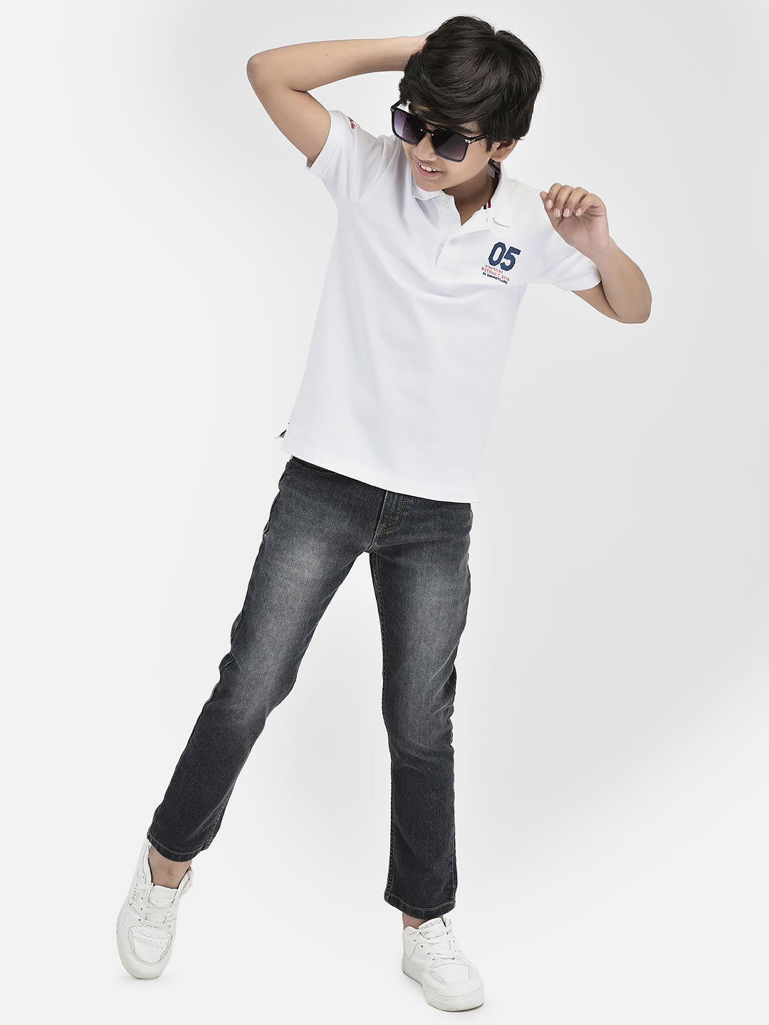 White T-shirt-Boys T-Shirts-Crimsoune Club