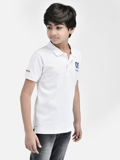 White T-shirt-Boys T-Shirts-Crimsoune Club