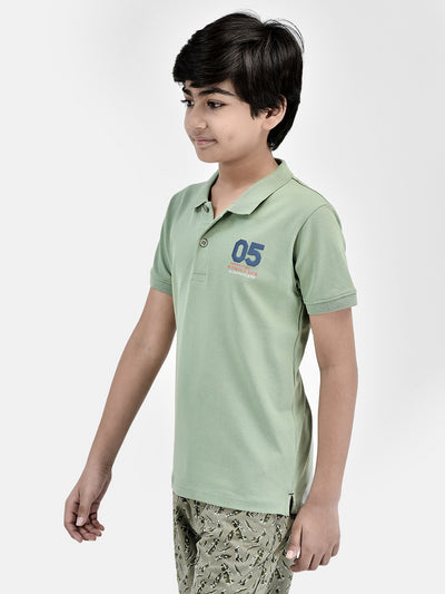 Green T-shirt-Boys T-Shirts-Crimsoune Club