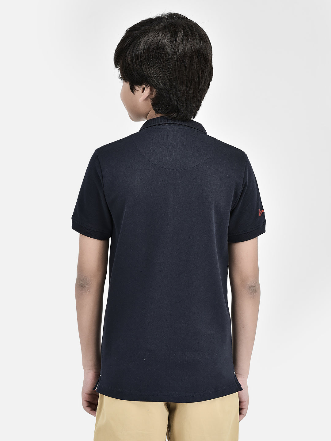 Navy Blue T-shirt-Boys T-Shirts-Crimsoune Club