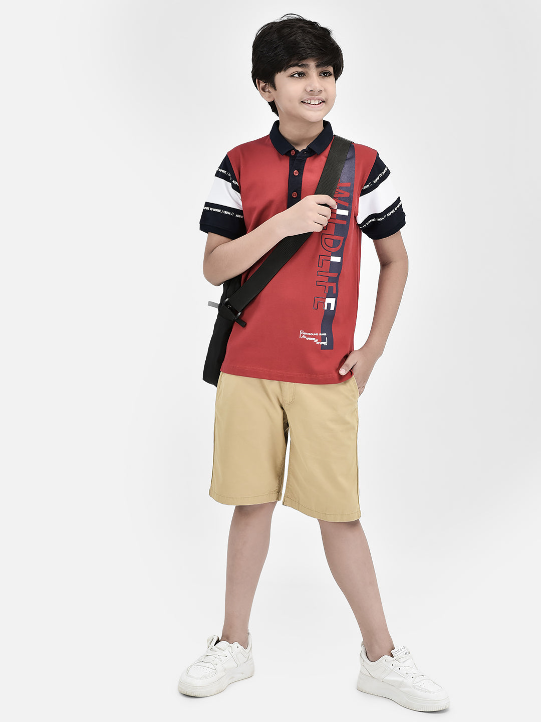 Colour Blocked Red T-shirt-Boys T-Shirts-Crimsoune Club