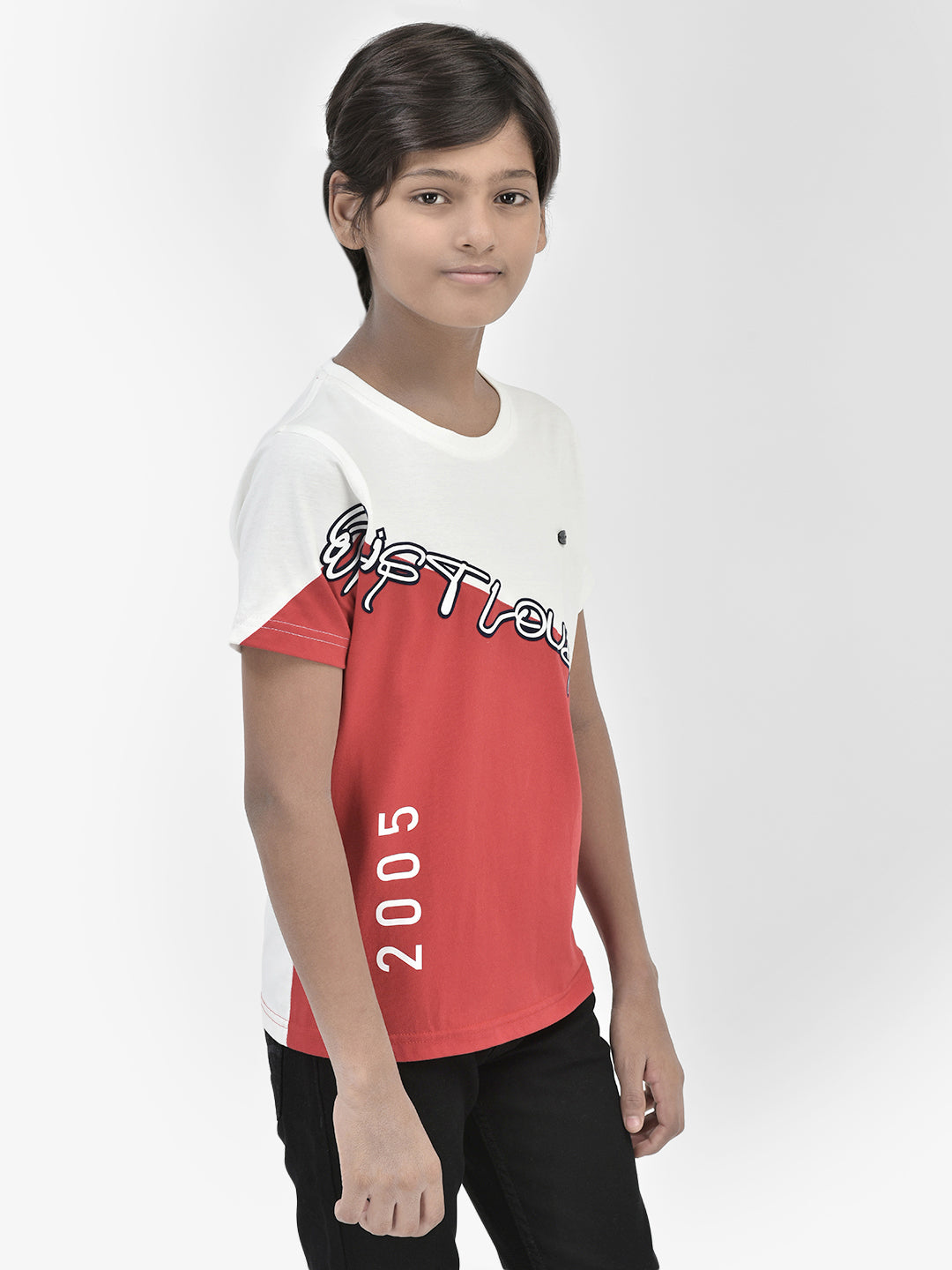 Colour Blocked Red T-shirt-Boys T-Shirts-Crimsoune Club