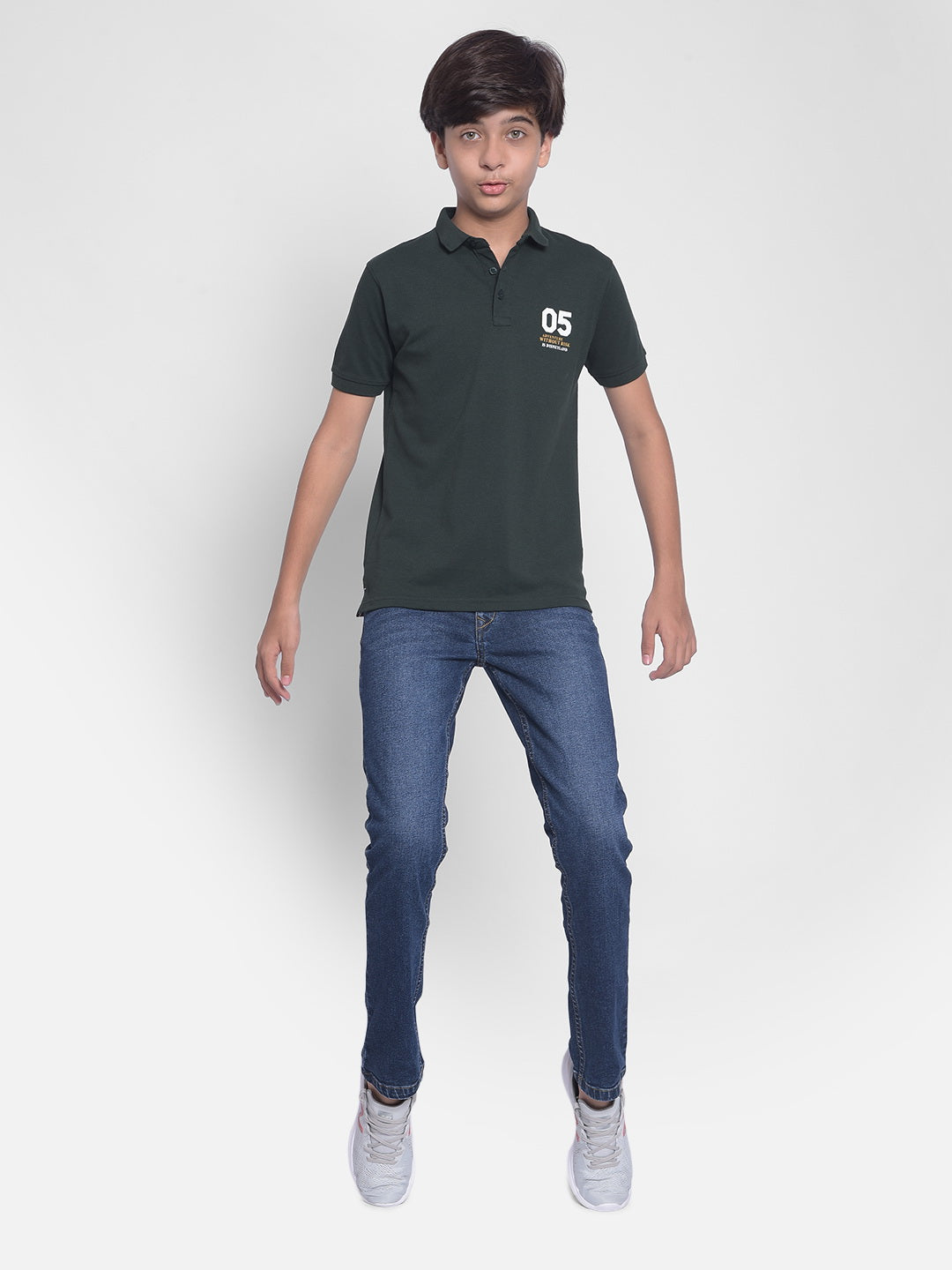 Green Polo-T-Shirt-Boy T-shirts-Crimsoune Club