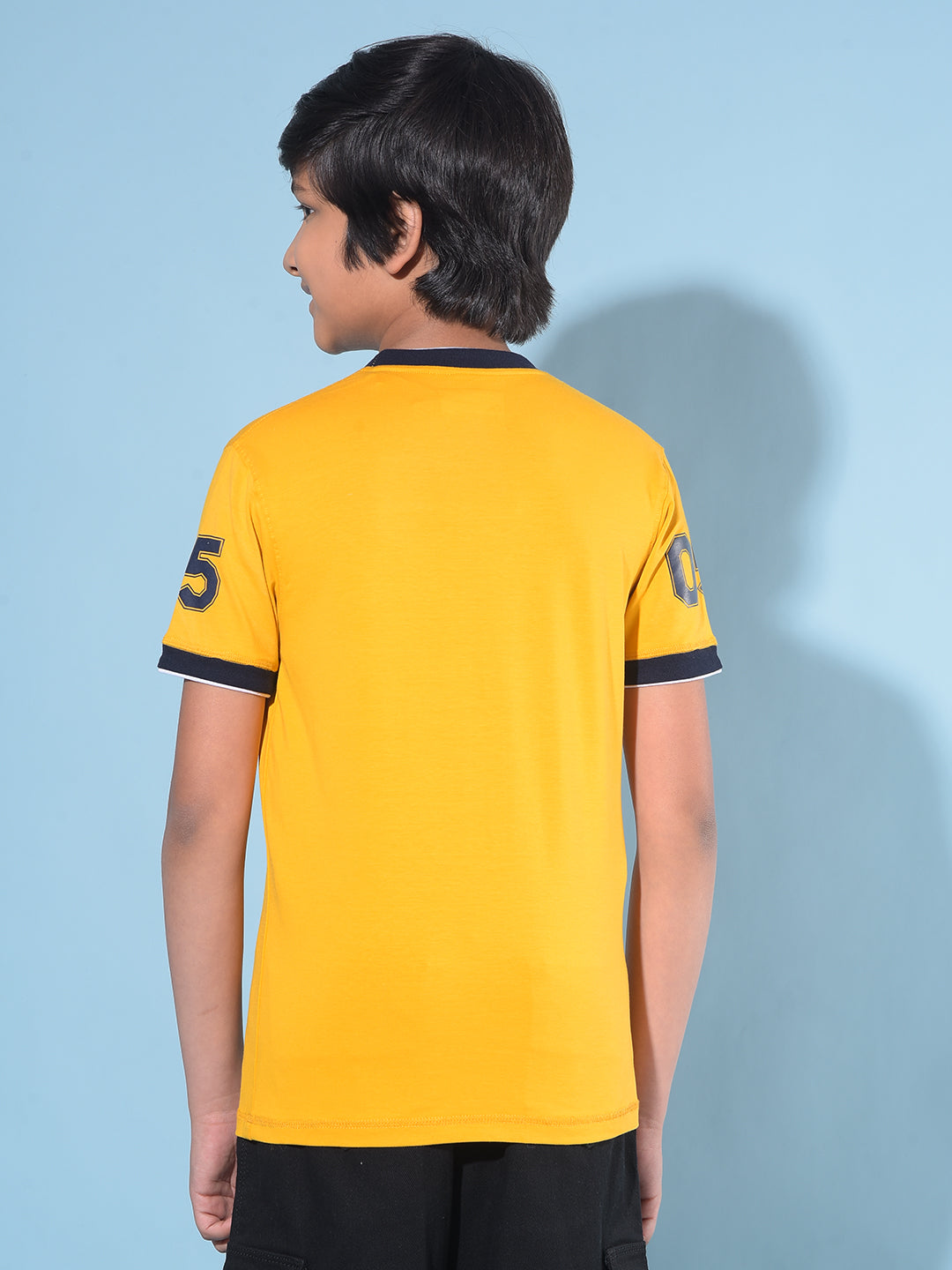 Mustard Graphic Print T-Shirt-Boys T-Shirts-Crimsoune Club