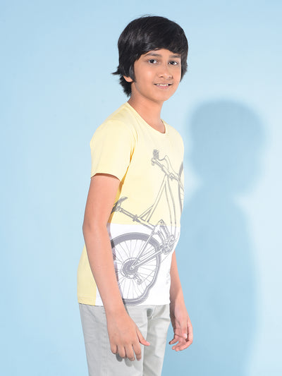 Yellow Graphic Print T-Shirt-Boys T-Shirts-Crimsoune Club