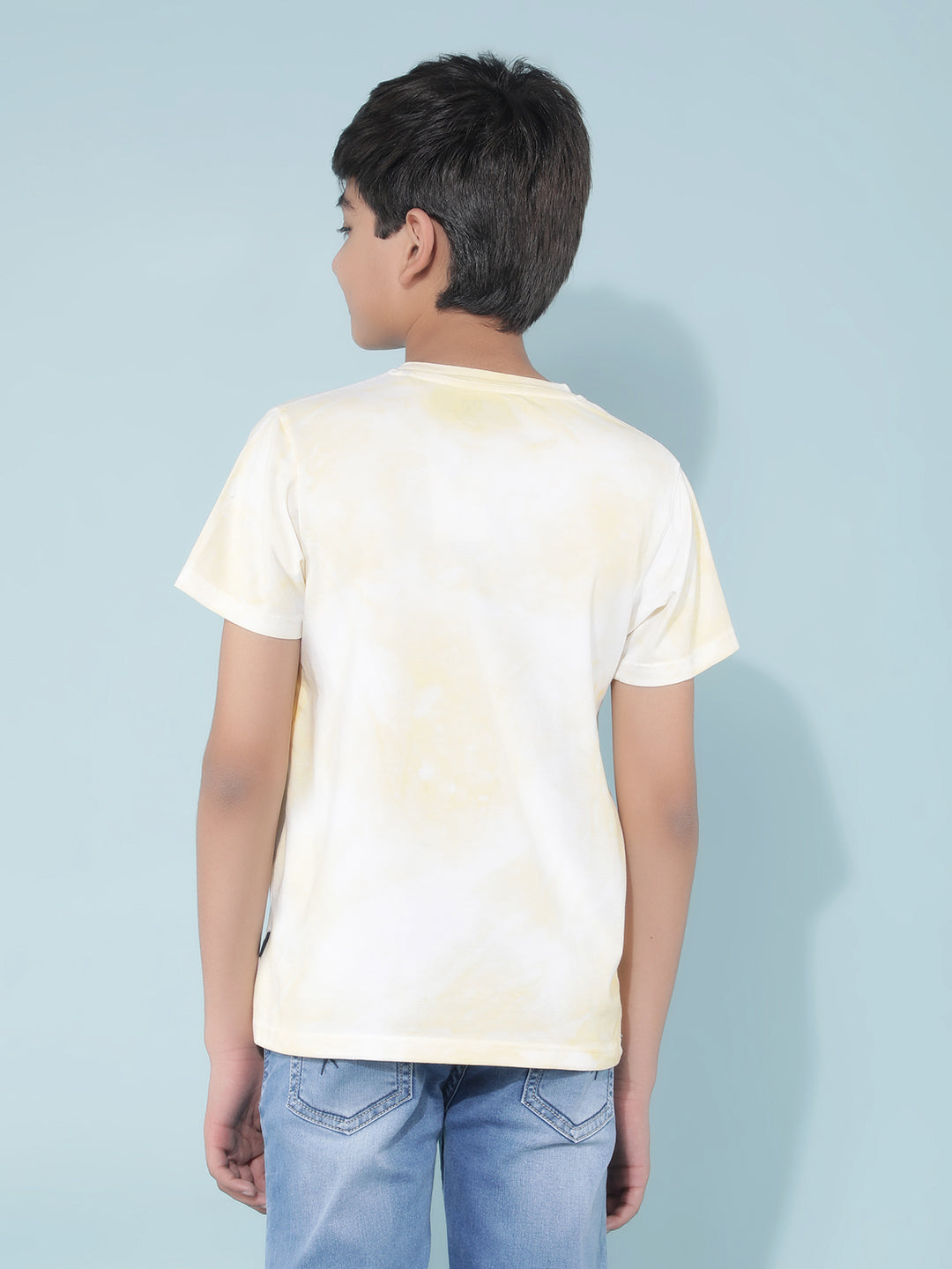 Yellow Typographic Print T-Shirt-Boys T-Shirts-Crimsoune Club