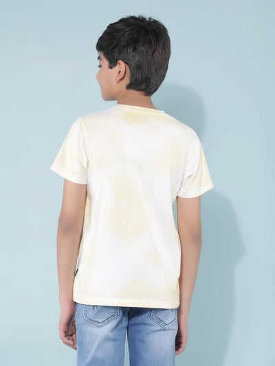 Yellow Typographic Print T-Shirt-Boys T-Shirts-Crimsoune Club