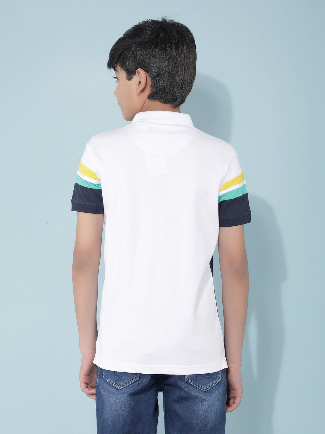 Navy Blue Color-Blocked T-Shirt-Boys T-Shirts-Crimsoune Club